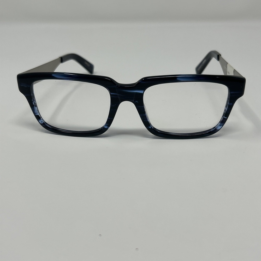 NWT Norman Childs CARSON Eyeglasses 55-14-135 BS Unisex Adult Blue Silver Frames